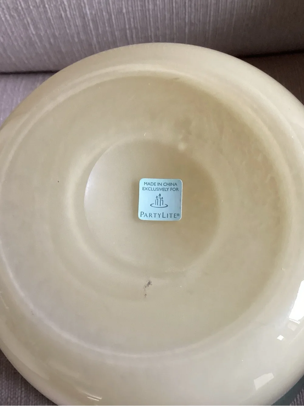 PARTYLITE Tranquility Hurricane Glass Candle Holder Brown/Aqua/Tan Centerpiece - Picture 4 of 4